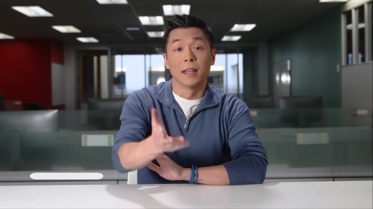 Andrew Chang Addresses the End of a Presidential Campaign in a Notably Composed Dusty Blue Pullover