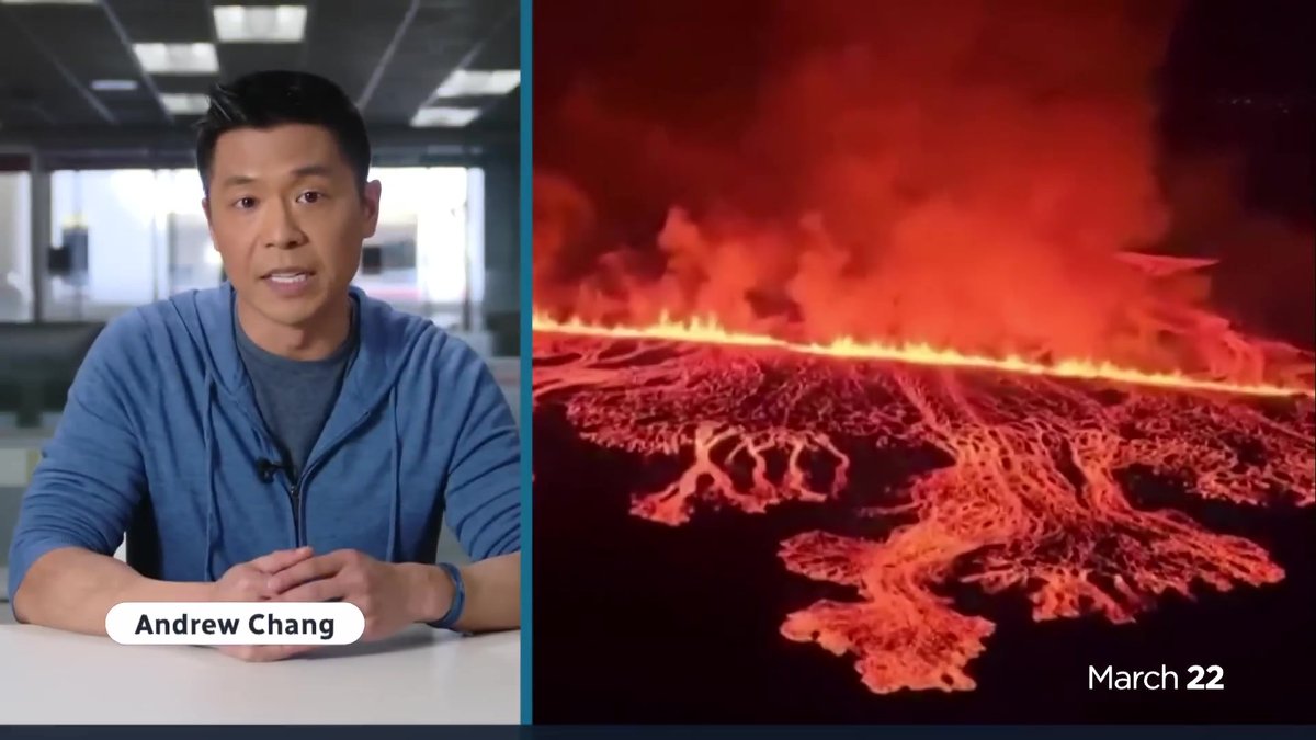 Andrew’s Dusty Blue Hoodie Might Be the Cozy-Cool Trend to Watch This Spring — Even While Covering Iceland’s Unstoppable Lava